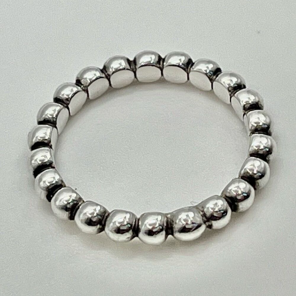 Tiffany & Co Ziegfeld Beaded Stacking Ring-  925 Sterling Silver - Size 7 - Picture 10 of 14